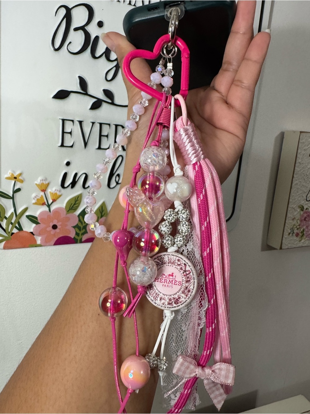 Pink Phone/Key/Bag Chain #P1128 - Picture 3 of 12